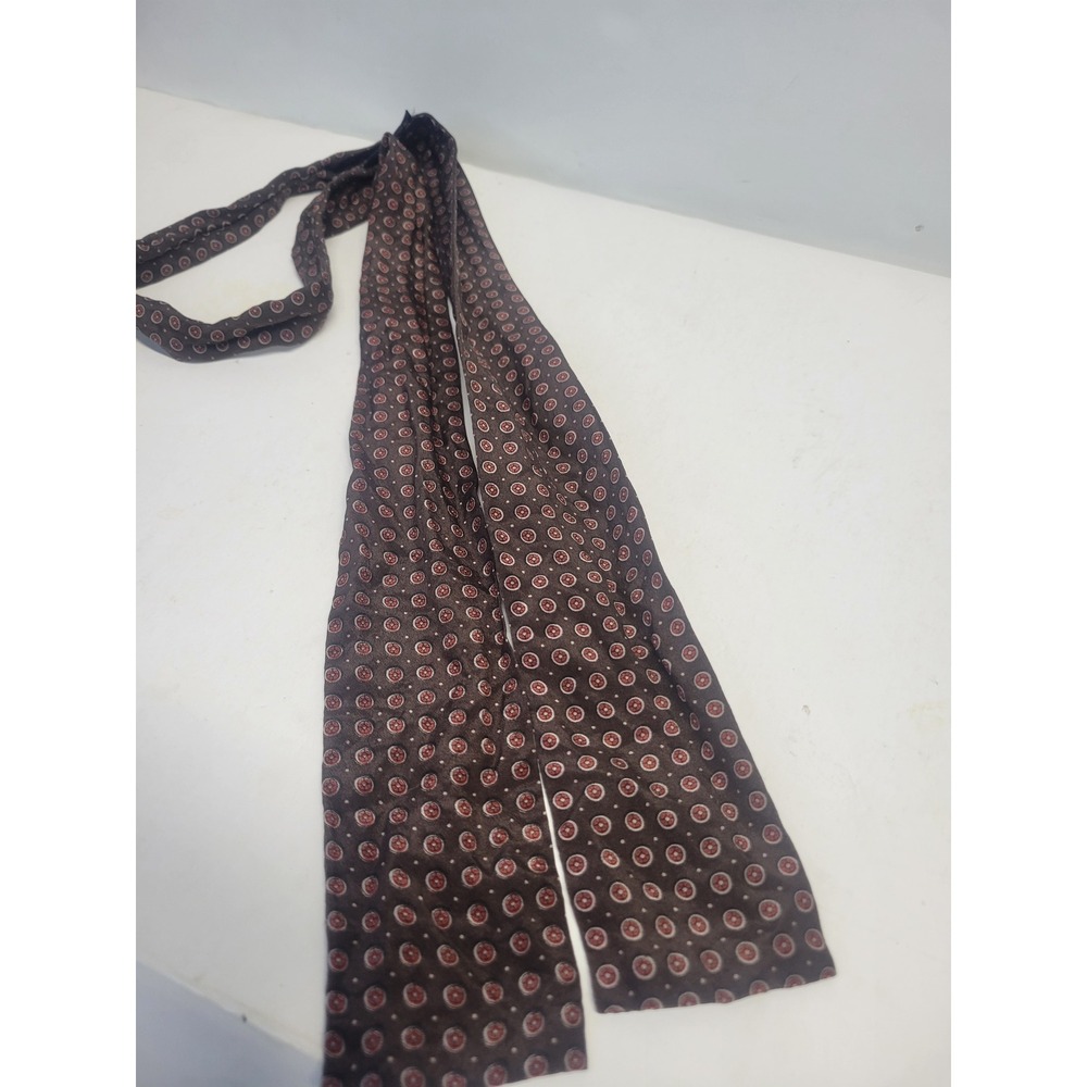 Specialty House Vintage Brown Silk‎ Medallion Skinny Tie Made in Japan 2x44